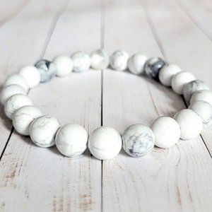 White Howlite 8mm Gemstone Bracelet